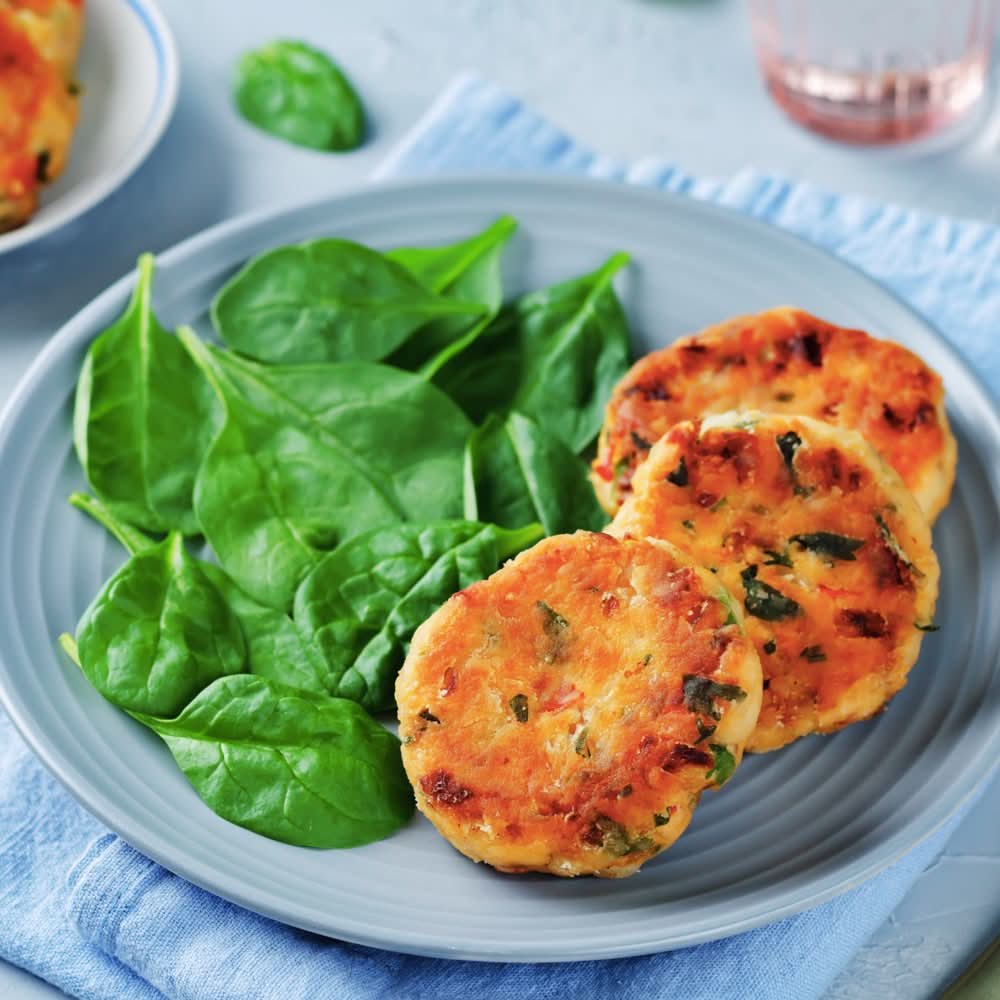 Salmon feta burger