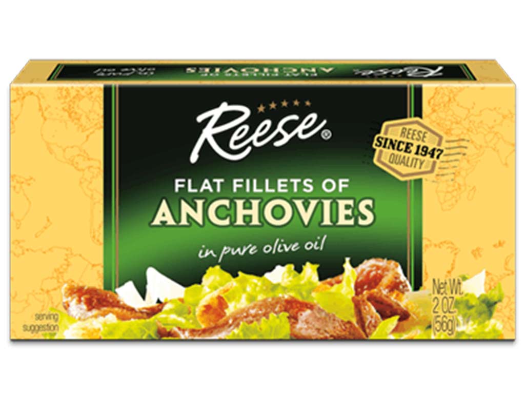 Reese Flat Anchovies in Pure Olive Oil, 2 oz