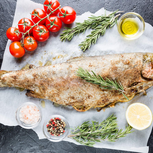 Baked Rainbow Trout with Tomatoes and Garlic