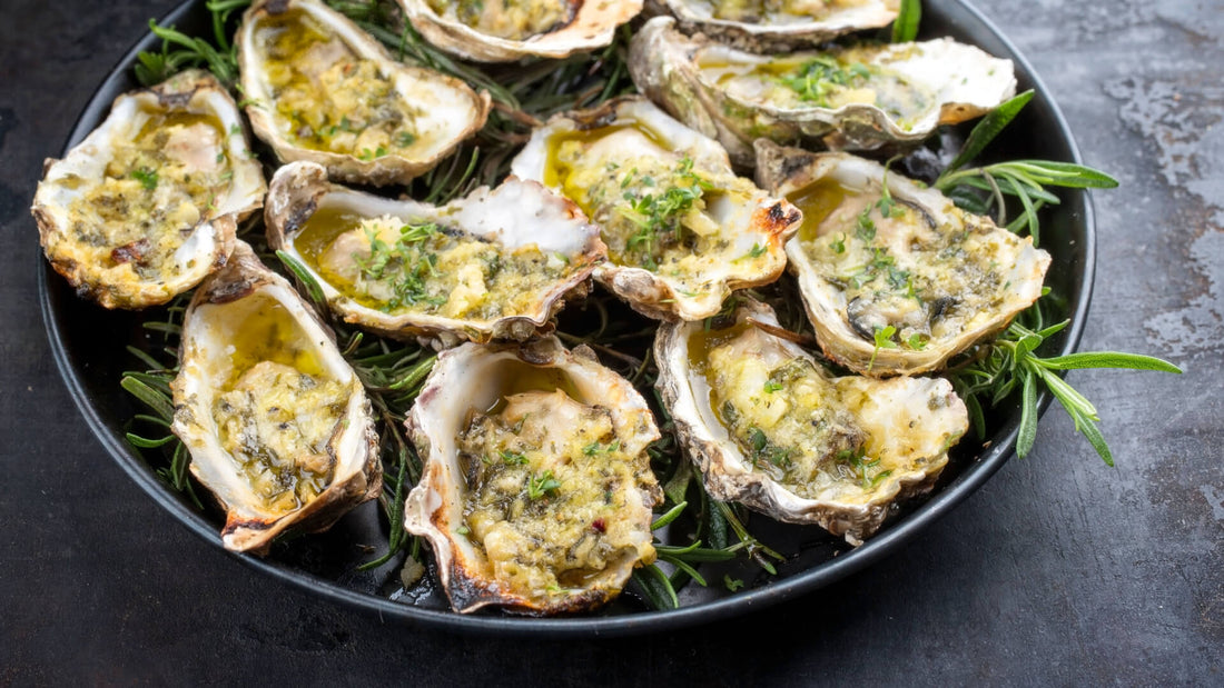 Grilled Rhode Island Oysters with Spicy Miso Butter