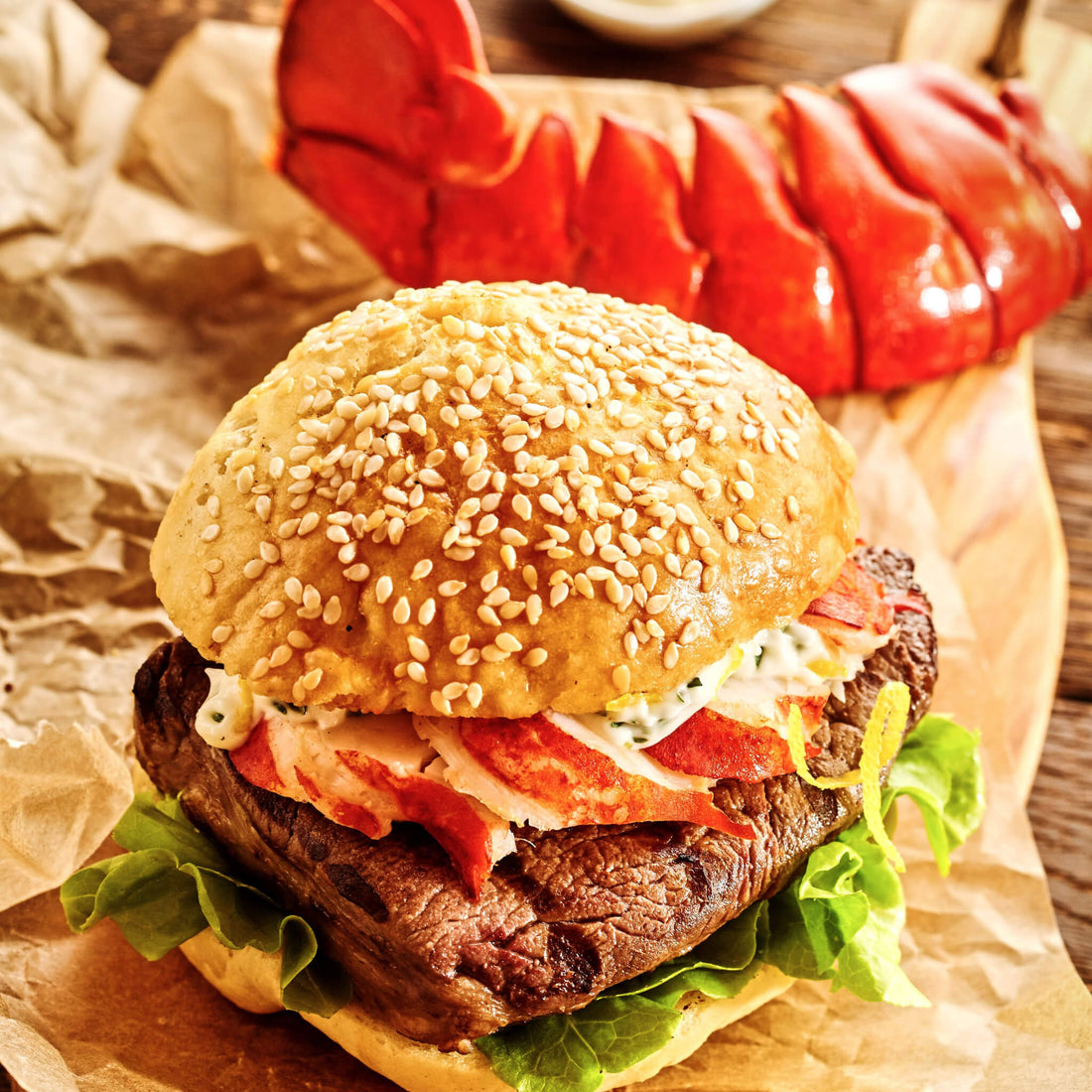 Dry Aged Surf & Turf Burgers