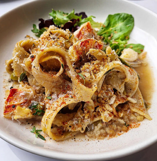 SPICY LOBSTER & CRAB TAGLIOLINI CON LA MOLLICA