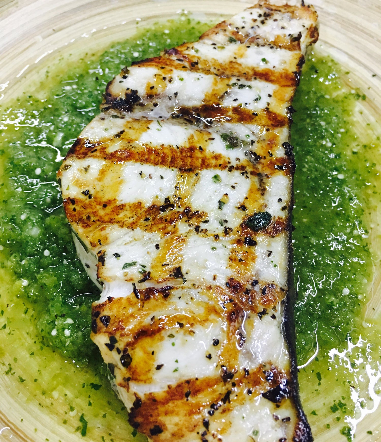 GRILLED SWORDFISH SALSA VERDE