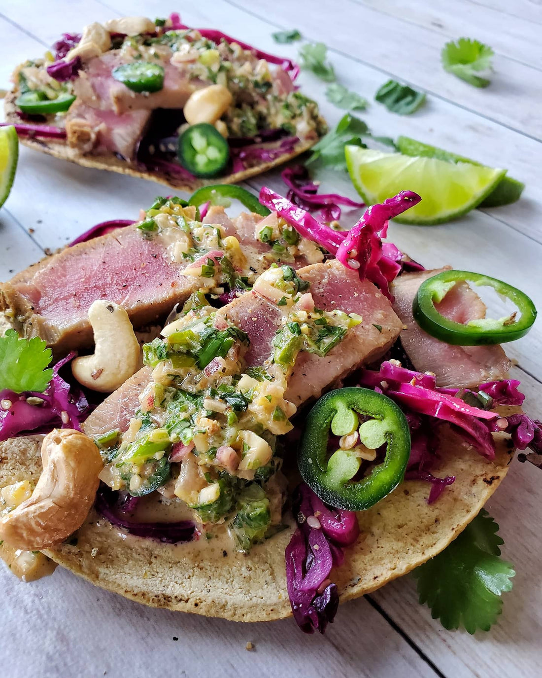 PAN SEARED TUNA STEAK TACO’S