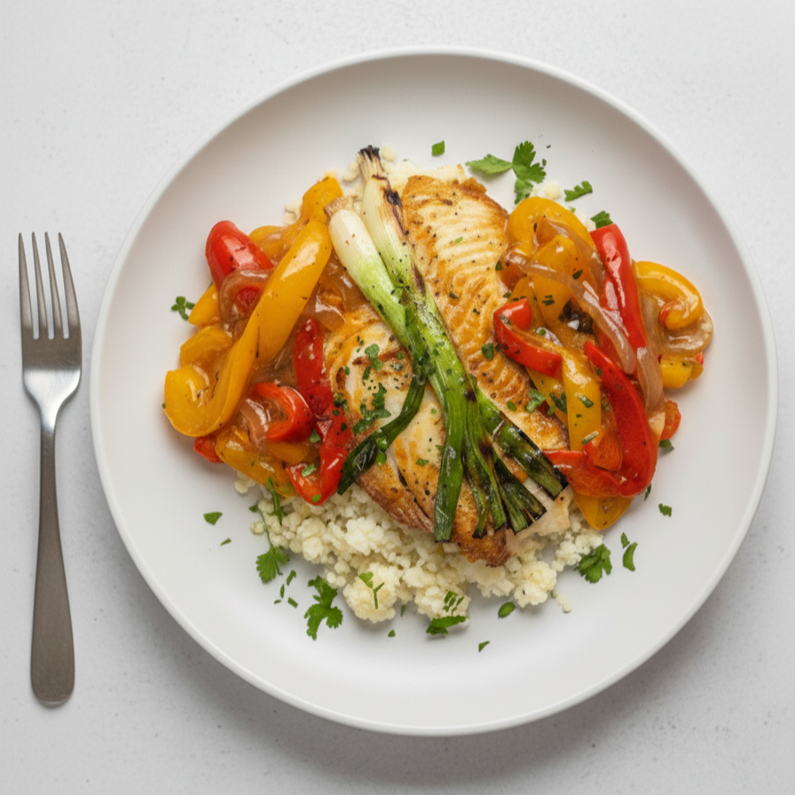 BAJA SOLE FILLET over CAULIFLOWER RICE PILAF
